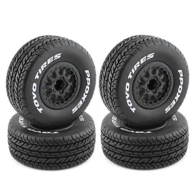 4pcs 112mm 1/10 Short Course Truck Tire Tyres Wheel With 12mm Hex For Traxxas Slash Arrma Senton Vk