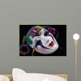 thumbnail image 1 of Creepy White Mask Wall Mural Decal Sticker, Wallmonkeys (18 in W x 12 in H, 1 of 4