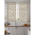 thumbnail image 2 of Pink Purple Leaves Curtains 45 Inch Length,Sheer Curtains for Bedroom Living Room Window Pastoral Botanical Wildflowers Beige Rod Pocket Drapes Kitchen Curtains Small Half Window 42"x45" 2 Panels, 2 of 7