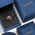 thumbnail image 5 of Gem Stone King 925 Sterling Silver Pink Moissanite Red Created Ruby and White Lab Grown Diamond Ring for Women (1.79 Cttw, Heart Shape 6MM, Gemstone Birthstone, Size 9), 5 of 6