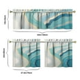 thumbnail image 6 of Blue-green Marble Pattern Kitchen Curtains and Valances Set-3 Piece Kitchen Curtains Sets with Valance for Windows Rod Pocket Machine Washable Kitchen Decor(54"x18"+2x27.5"x24"), 6 of 6