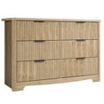 thumbnail image 3 of CHITOOMA Fluted Dresser for Bedroom, Modern Wooden 6 Drawer Dresser, Storage Cabine Chest of Drawers for Living Room Hallway, Natural, 3 of 9