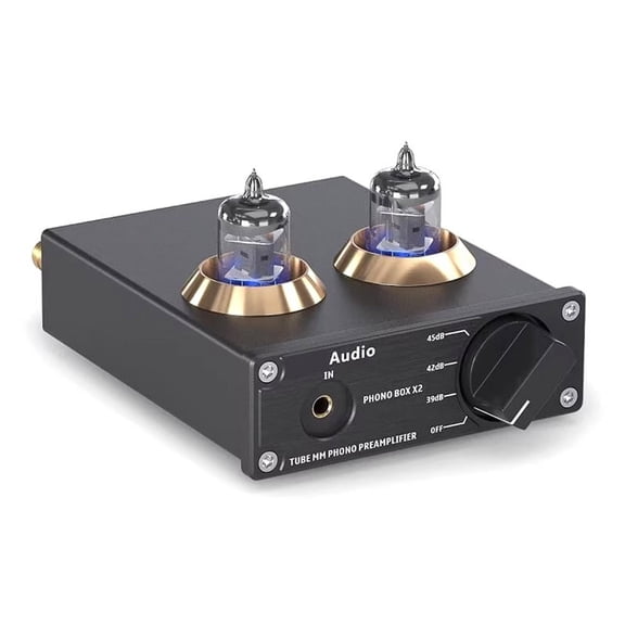 Mini HiFi mm Phono Stage Turntable Preamp Vacuum Tube Stereo Audio Preamplifier Enhanced Sound Quality US Plug
