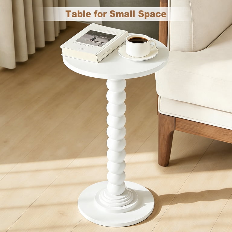 EDX Round Side Table, White photo 6