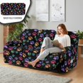 thumbnail image 3 of COEQINE Recliner Cover 3 Seater Stretch Recliner Sofa Cover 8 Pieces Anti-Slip Wear Resistant Dog Couch Slipcover with Side Pocket for Pets, Dogs, Cats, Colorful Paw Print, 3 of 8