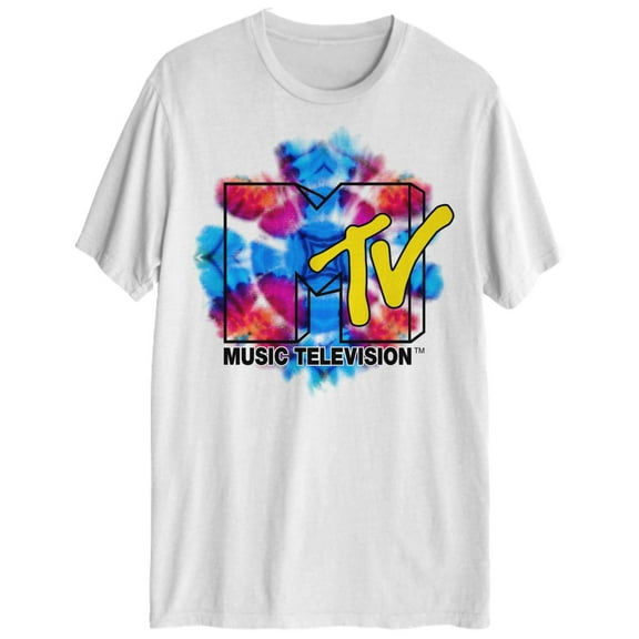 Hybrid Apparel Men’s Mtv Logo Graphic T-Shirt, White, XXL