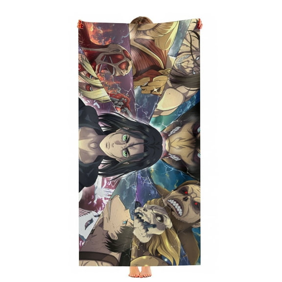 Attack on Titan Beach Towel 30"x60"for Women Girls Boys Teenager Men Quick Drying Microfiber Birthday Gift