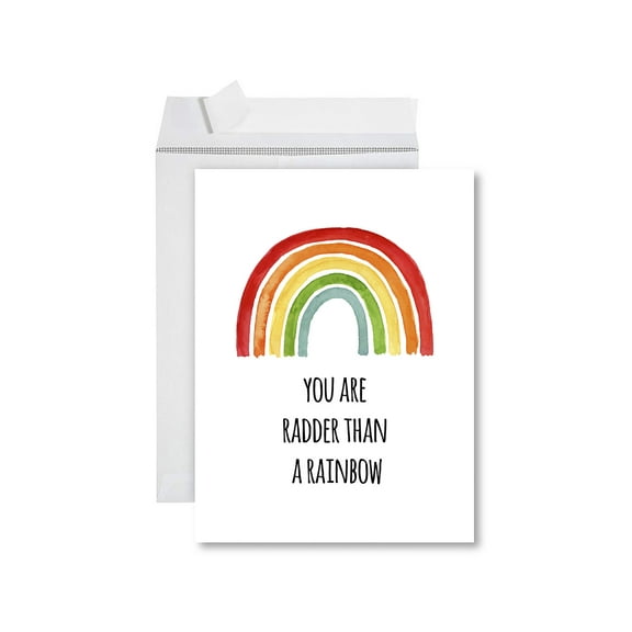 Koyal Wholesale Funny Congratulations Jumbo Card With Envelope, Radder Than A Rainbow, Punny Graduation, 1-Pack