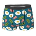 thumbnail image 6 of Men's Boxer Briefs, Cartoon Bacon Omelette Print Soft Comfy Mens Underwear Boxer Briefs Breathable With Widen Waist, 6 of 7