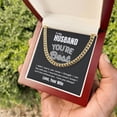 thumbnail image 5 of To My Husband - You're The Best, Cuban Link Chain, Stainless Steel or Yellow Gold, Message Card & Gift Box, 5 of 5