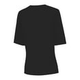 thumbnail image 4 of Women's Short Sleeve V Neck Casual Basic Solid Color Pullover Lightweight Soft Knit T-Shirt Tops, 4 of 5