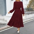 thumbnail image 6 of Women's Fall Long Sleeve Maxi Dresses 2024 Casual Crew Neck Dot Tiered Flowy A Line Wedding Guest Maxi Dress plus Size Formal Long Sleeve Dress for Women Silk Dress plus Size Satin Dress Womens Wrap, 6 of 7