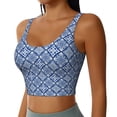 thumbnail image 2 of Balery Stylized Flowers Vintage Boho Sujetadores deportivos con espalda cruzada para mujer, acolchados, sin costuras, de alto impacto, ideales para yoga, gimnasio, entrenamiento y fitness.-XX-Large, 2 of 8