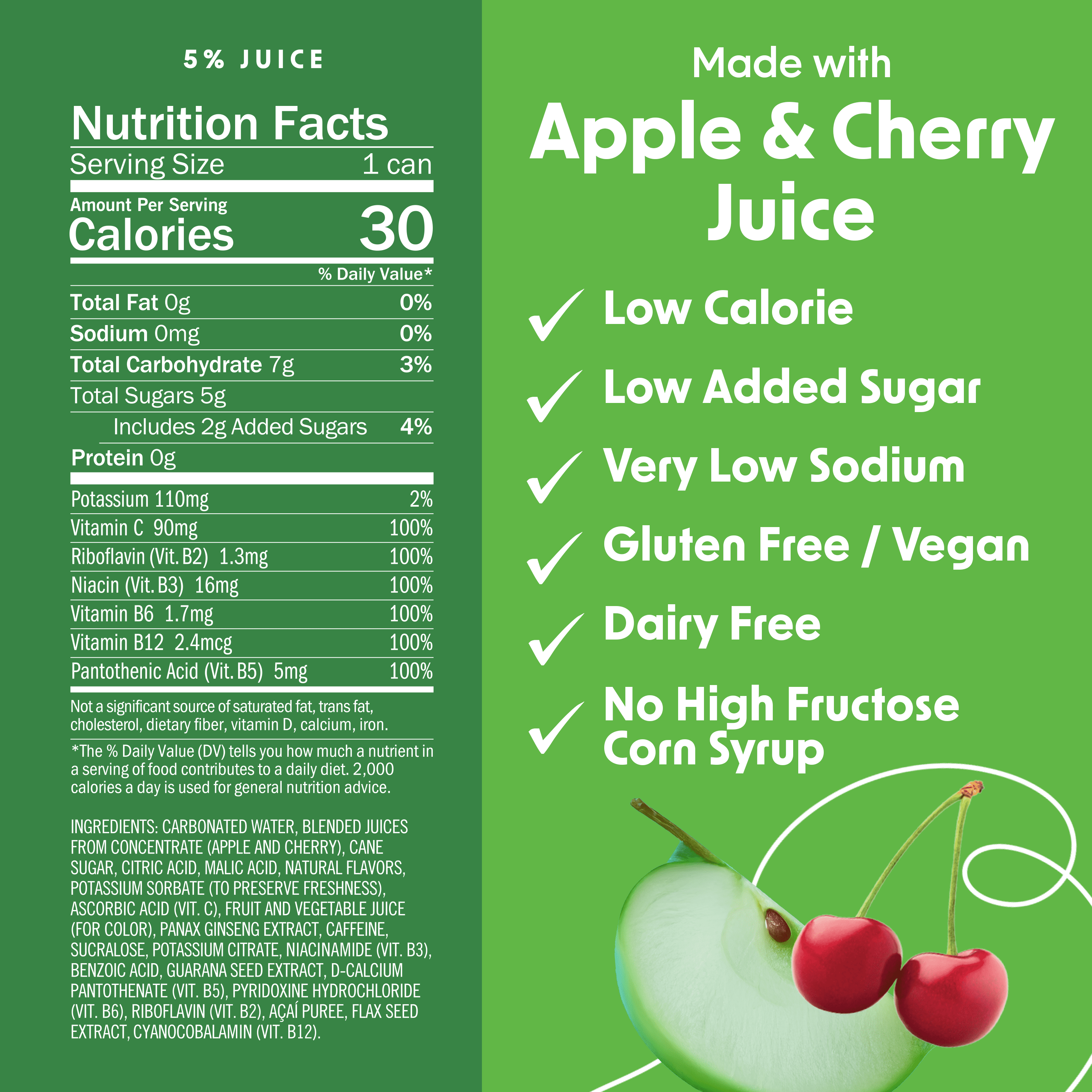 Bing Beverage Healthy Energy Drinks, Bing Crisp, 12 oz (12 Pack)