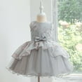 thumbnail image 4 of Odeerbi 1-4Y Toddler Girls Cute Dresses Small And Medium-sized Children's Party Dresses Skirt Performance Outfit Puffy Princess Skirt Baby Clothes Gray, 4 of 8