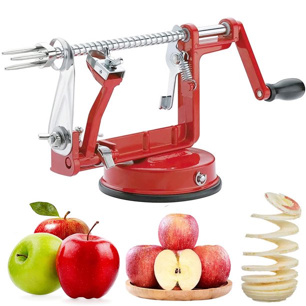 Johnny Apple Peeler, Cast Iron, Suction Base, The allinone slicing