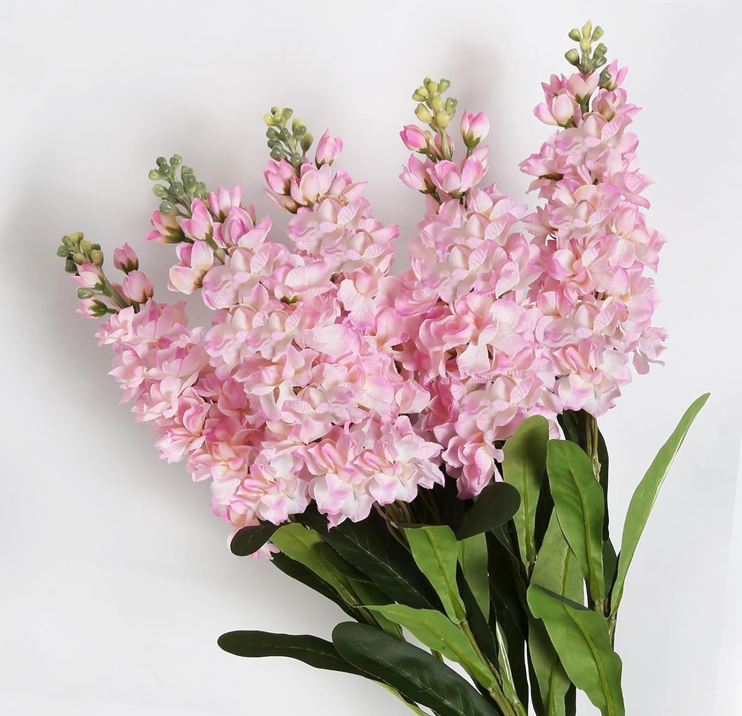 Pink Silk Flowers Snapdragon Artificial Flowers, Antirrhinum Fake Flowers 3.5'' Long Stem Delphinium Faux Flowers Light Pink Flowers for Home Decor Wedding Table Centerpieces (Light Pink)