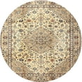 thumbnail image 1 of Ahgly Company Indoor Round Traditional Brown Gold Medallion Area Rugs, 4' Round, 1 of 6