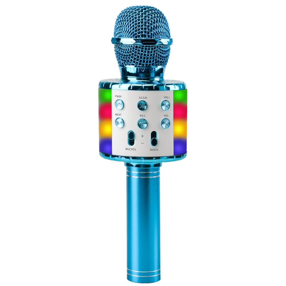Portable Handheld Karaoke Microphone Children Wireless Bluetooth Karaoke Mic for Kids Birthday Present Age 4-15 Kids Microphone for Singing Girls Gifts 