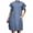 Blue, variant on Bigersell Cocktail Dress Women's Summer Short Sleeve Loose Casual Solid Color Single Breasted Denim Dress Corset Dress Women Boho Dresses, Style 26115, Blue S