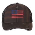 thumbnail image 6 of American Flag Baseball Cap - Distressed Flag with Baseball Bats - Vintage Patriotic Strapback Hat (Brown), 6 of 7