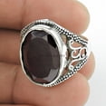 thumbnail image 2 of Genuine Garnet Red Gemstone Oval Ring, Statement Classic Ring, Friendship Gift, Promise Ring, Bohemian Delicate January Birthstone, Bridal Shower Gifts, Gifts For Women (garnet, Size 7), 2 of 3