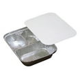 thumbnail image 2 of Pactiv Y7139TP 3 Compartment Aluminum Foil TV Dinner Food Container Tray with Board Lid , 24 oz. | 200/Case, 2 of 6