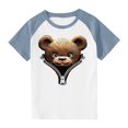 thumbnail image 1 of RXIRUCGD 2025 Vêtements d'Été pour Enfants Tout-Petits Garçons Filles Mode Mignon Col Rond Imprimé Manches Courtes Haut, 1 of 7