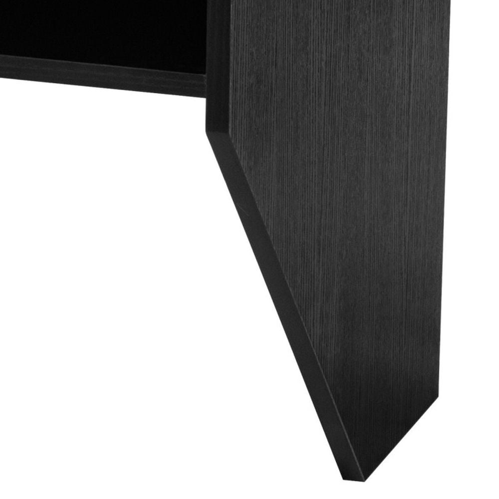 Barara King Standing Desk, Standing Computer Desk, Computer Desk, Wall Mounted Floating Sturdy Computer Table with Storage Shelf-Black