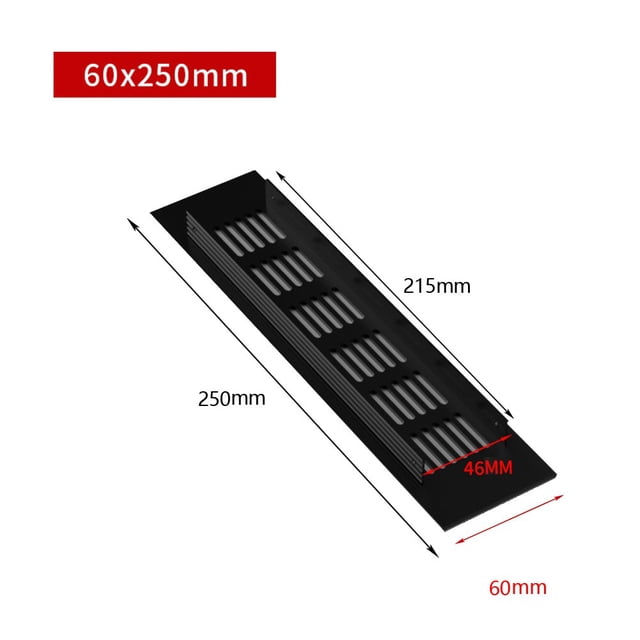 Bgsha Grille de Ventilation Rectangulaire en Aluminium 60mm pour Armoire Garde-Robe