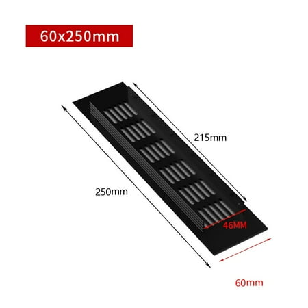 

60mm Aluminium Rectangular Cabinet Wardrobe Air Vent Grille Ventilation-Cover