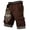 Brown, variant on Cargo Shorts for Men Summer Casual Vintage Viking Norse Myth Print Straight Leg Loose Bermuda Shorts with Pockets