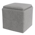 thumbnail image 1 of Otomana Benzara SOA Storage, tela tejida gris, 45 cm, 1 of 5