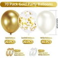 thumbnail image 2 of SHAR 70 PCS Gold Balloon, Birthday Balloon, Wedding Balloons, Gold Confetti Balloons, White Balloon Party Balloon for Decorations, Wedding, Birthday, Get Together, Ceremony Decorations, 2 of 4