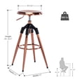thumbnail image 3 of Rose Gold Bar Stools, Backless Adjustable Height Swivel Round Seat Bar Stool for Kitchen Island, Dining, Bar, 3 of 8