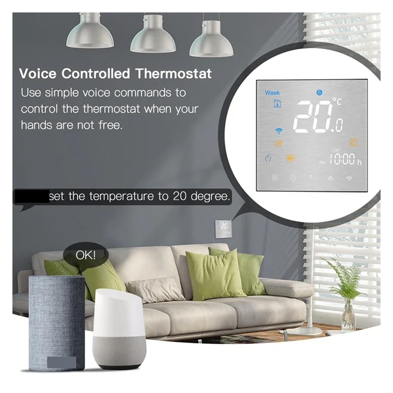 WiFi Smart Thermostat Temperature Controller for Water Electric Floor Heating ,High Compatibility