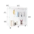 thumbnail image 6 of Holaki Two-door 2 Shelves Glass Display Cabinet with Door, Floor Standing Curio Bookshelf for Living Room Bedroom Office, 33.35"x 31.69"x 14.37",White, 6 of 7