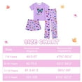 thumbnail image 6 of Aideaone Girls Pajamas Sets 3 Piece Short Sleeve Shirt Top Pants Shorts with Pockets Sleepwear 7-14 Years, 6 of 6