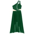 thumbnail image 3 of Linjinx Womens Elegant Modern Lyrical Dance Sleeveless Asymmetrical Flowy Long Maxi Dress Green XXL, 3 of 4