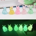 thumbnail image 2 of 10Pcs Luminous Bunny Colorful Glowing in The Dark Miniature DIY Resin Craft Ornament Cute Resin Rabbit Statue Model Phone Case Decor Small Gift, 2 of 7