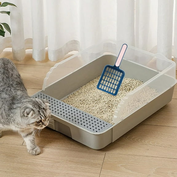 Cat Litter Scoop with Stainless Steel Sifter | Dual-Color Handle | Anti-Slip Grip for Easy Waste Cleaning | Durable ABS Plastic Construction | 9.65-Inch Pet Litter Box Shovel