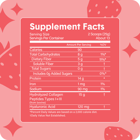 Bellway Super Fiber + Collagen, Sugar-Free Psyllium Husk Fiber Supplement, Strawberry Lemonade, 11.5 Oz