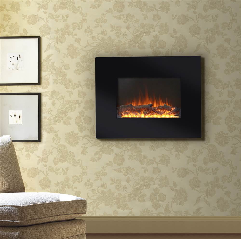 Flamelux 26 In Wall Mount Electric Fireplace Black Com