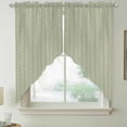 thumbnail image 2 of Sage Green Geometric Swag Valances for Windows 2 Pack, Kitchen Window Curtains 36 Inch Length, Minimalism Solid Color Striped Lines Privacy Swag Curtains for Living Room/Bathroom 36"x36", 2 of 8