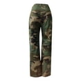 thumbnail image 4 of Luwomo Womens Camo Cargo High Waist Pants Camouflage Military Elastic Trousers with Pockets, 4 of 9