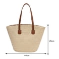 thumbnail image 2 of Bolso De Hombro Bolso de playa de verano tejido a mano tejido de gran capacidad Casual Simple para el trabajo, 2 of 8