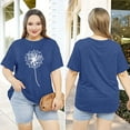 thumbnail image 6 of XCHQRTI Women's Dragonfly Tee Shirts Plus Size Graphic Tshirts Flower Oversized Tops with Dragonflies Short Sleeve, 6 of 10