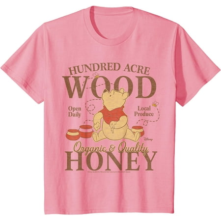 

Winnie The Pooh - Hundred Acre Wood Pooh Organic Honey Youth T-Shirt for Boy Girl Kids Toddler Light Pink Color Size 5/6