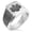 Silver, variant on Stainless Steel Toyotomi Samurai Crest Needle Stripe Pattern Biker Style Polished Ring