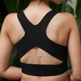 thumbnail image 4 of Sngxgn Women Strappy Sports Bra Yoga Bras Padded Backless Medium Support Tops(Black,XL), 4 of 5